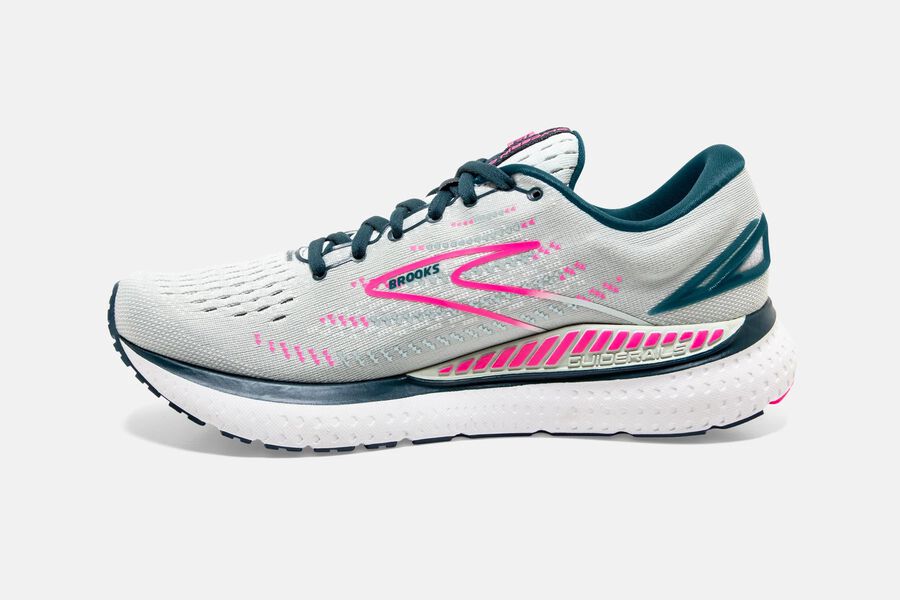 Brooks Running Shoes Womens White/Pink - Glycerin GTS 19 Road - 4201-QNIVG